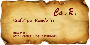 Csépe Román névjegykártya